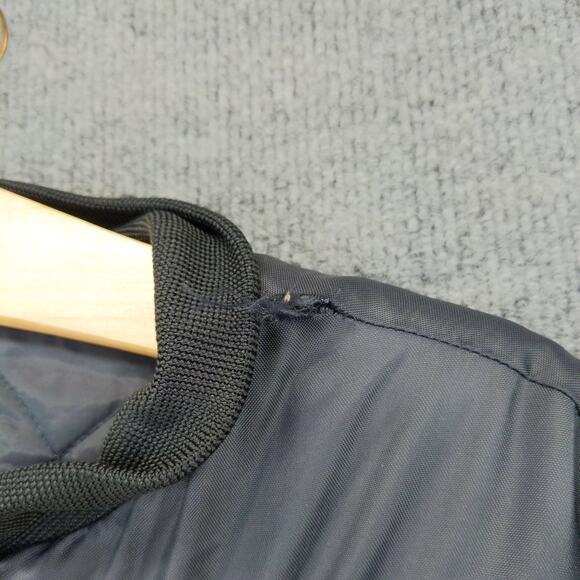 Vintage FedEx Federal Express Full Zip Coat Size L Gray Striped Quilted Liner - Picture 10 of 12